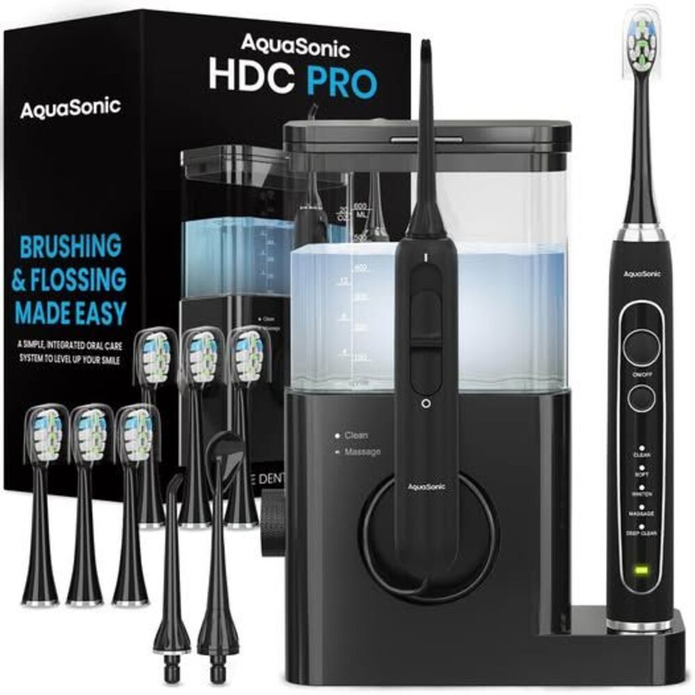 new AquaSonic Brush & Floss Power Toothbrush